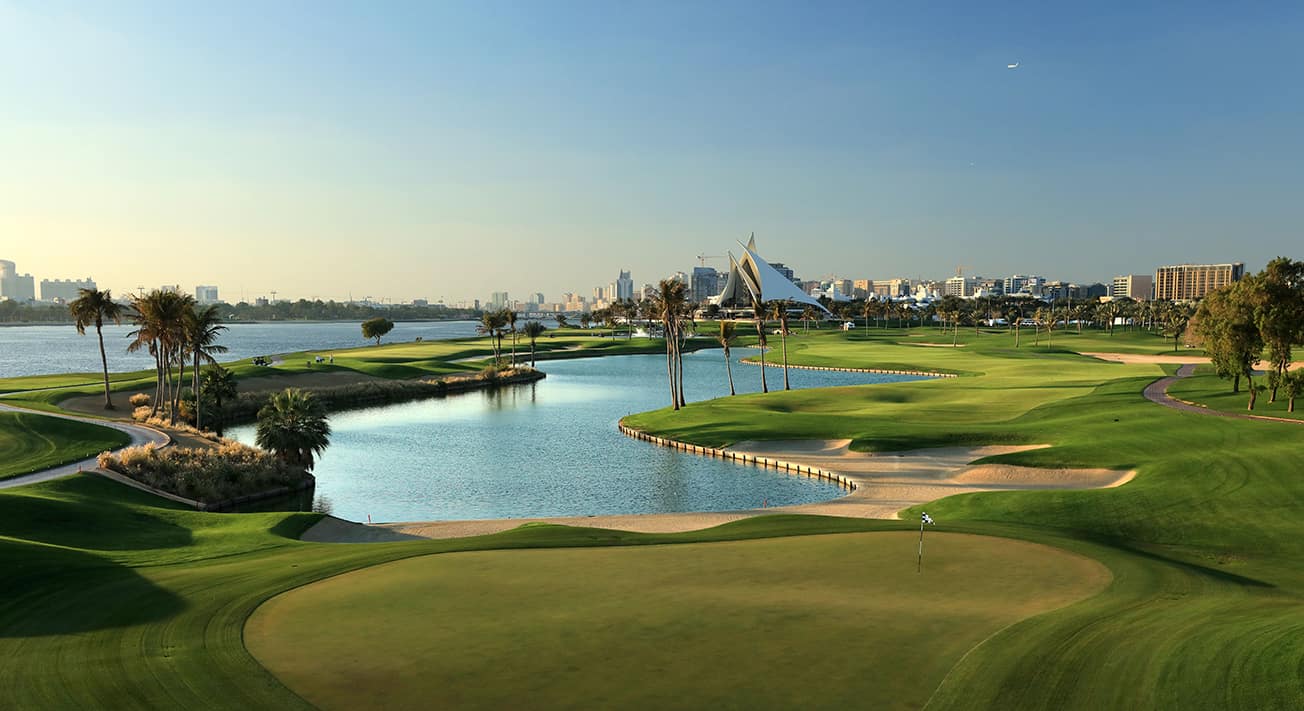 DUBAI, UNITED ARAB EMIRATES. A view of Dubai Creek Golf Club
