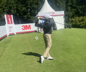 UAE's Rayan Ahmed, practising on course at Taiheiyo Golf Club, Japan for the 2024 Asia-Pacific Amateur Championship.