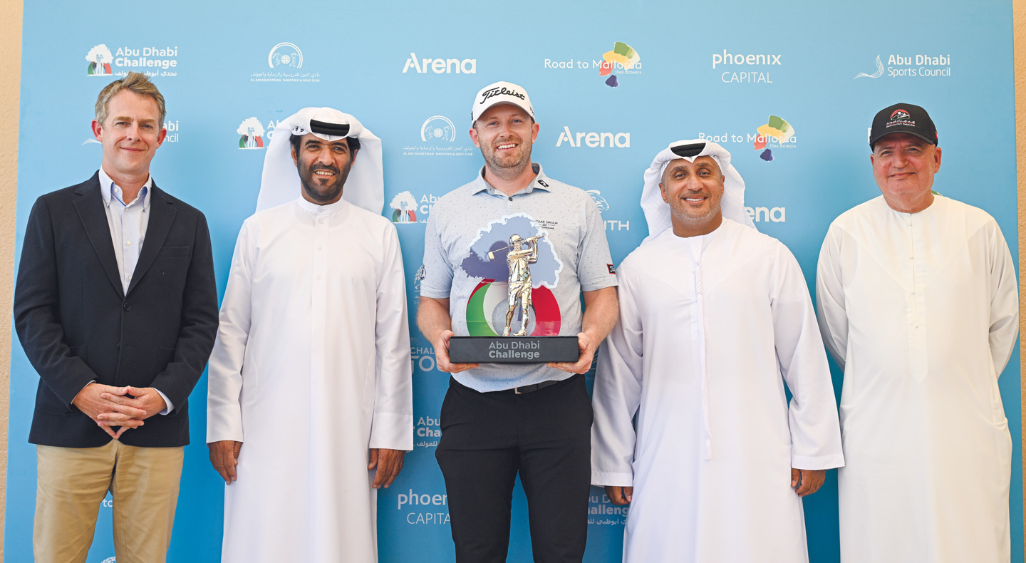 Left to right: Freddie Schmeisser, Head of Championships, DP World Tour Middle East, Putter (EGF Referree, Akram Skaik, Director General EGF, Muhammad Naji, Championship Manager, DP World Tour.